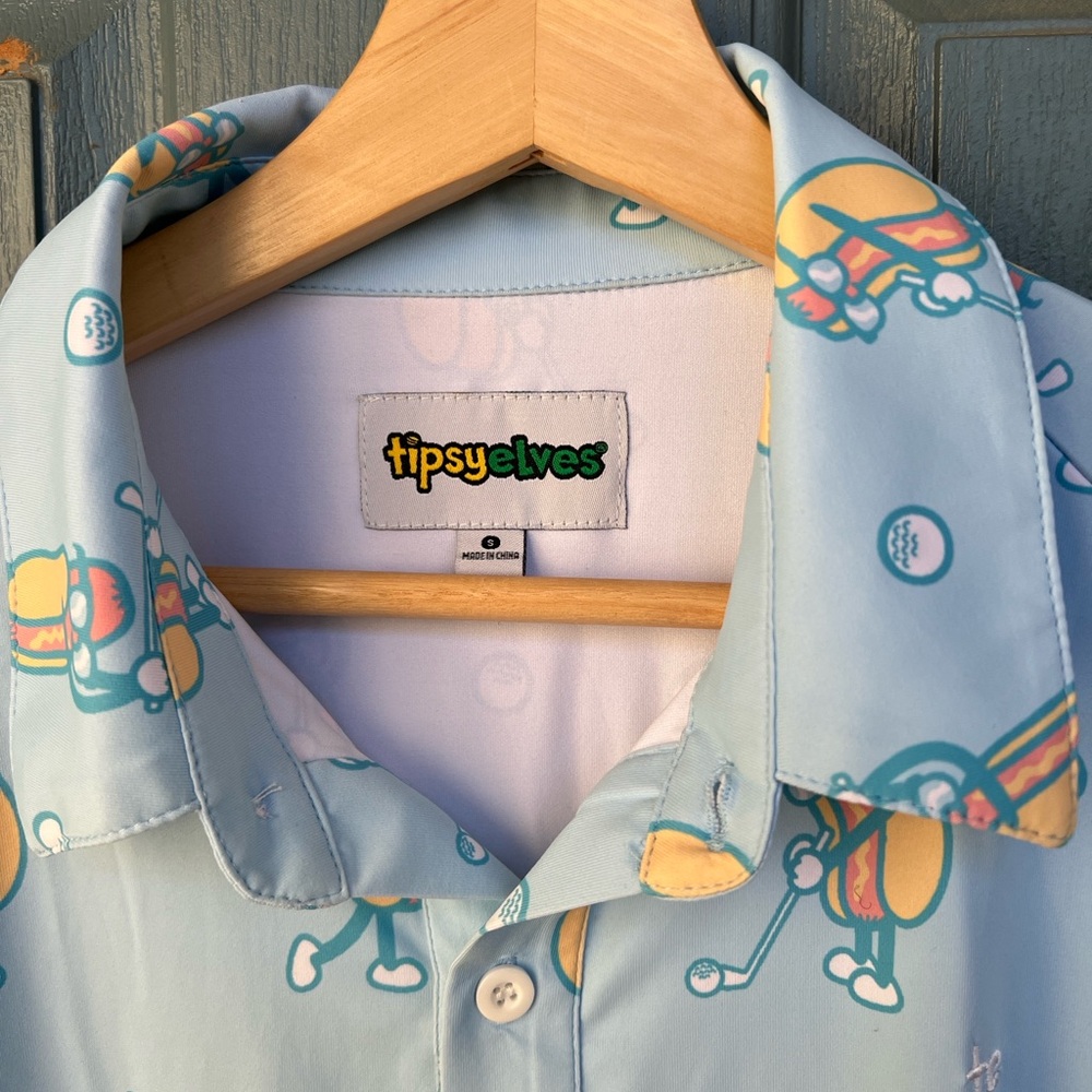 Tipsy Elves “Hot Dog” Golf Performance Polo Shirt - Picture 4 of 8